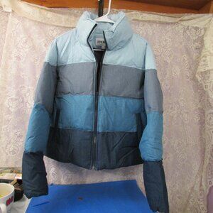 Steve Madden Daisy Tri Color Puffer Jacket Womens Size Large New